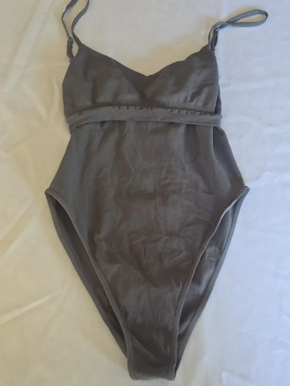 Gray One-Piece Bodysuit